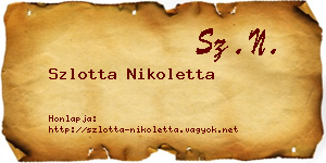 Szlotta Nikoletta névjegykártya