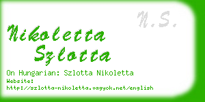 nikoletta szlotta business card